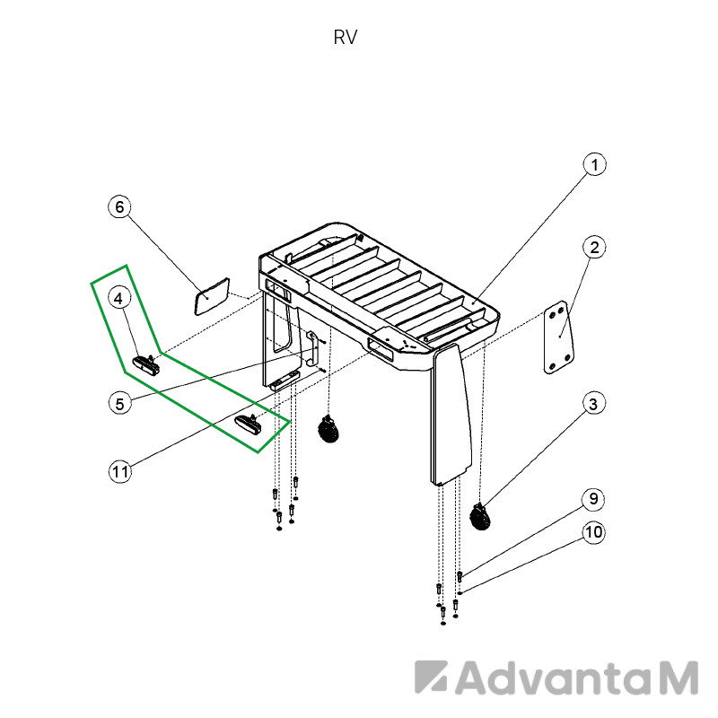 1 - Фара головного света встроенная для ричтрака RV (24V)