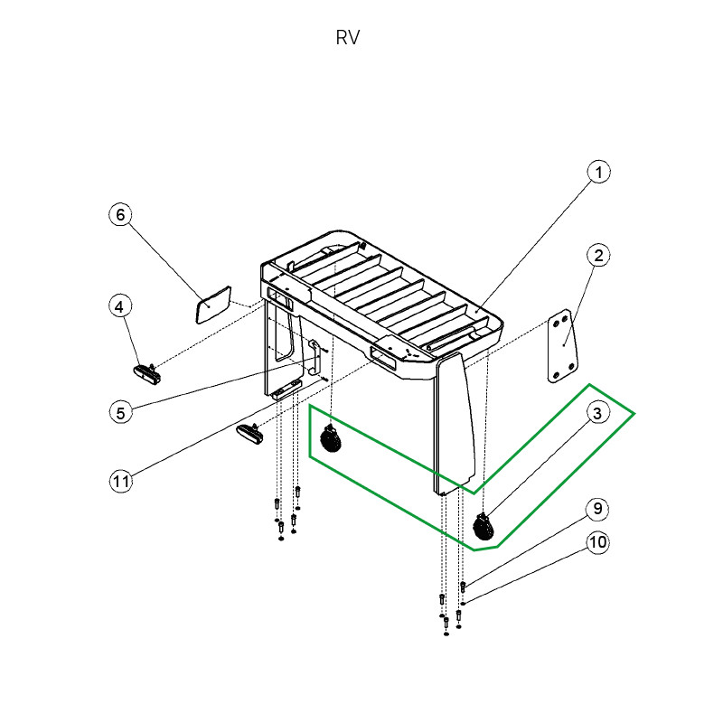 1 - Фара поворотная для ричтрака RV (24V) 