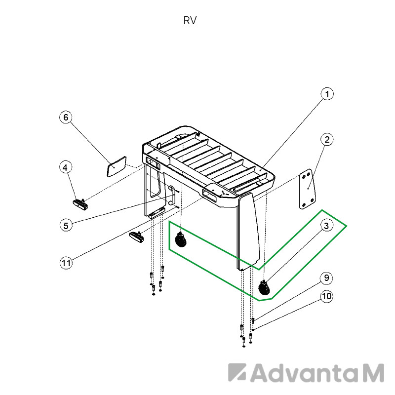 1 - Фара поворотная для ричтрака RV (24V) 