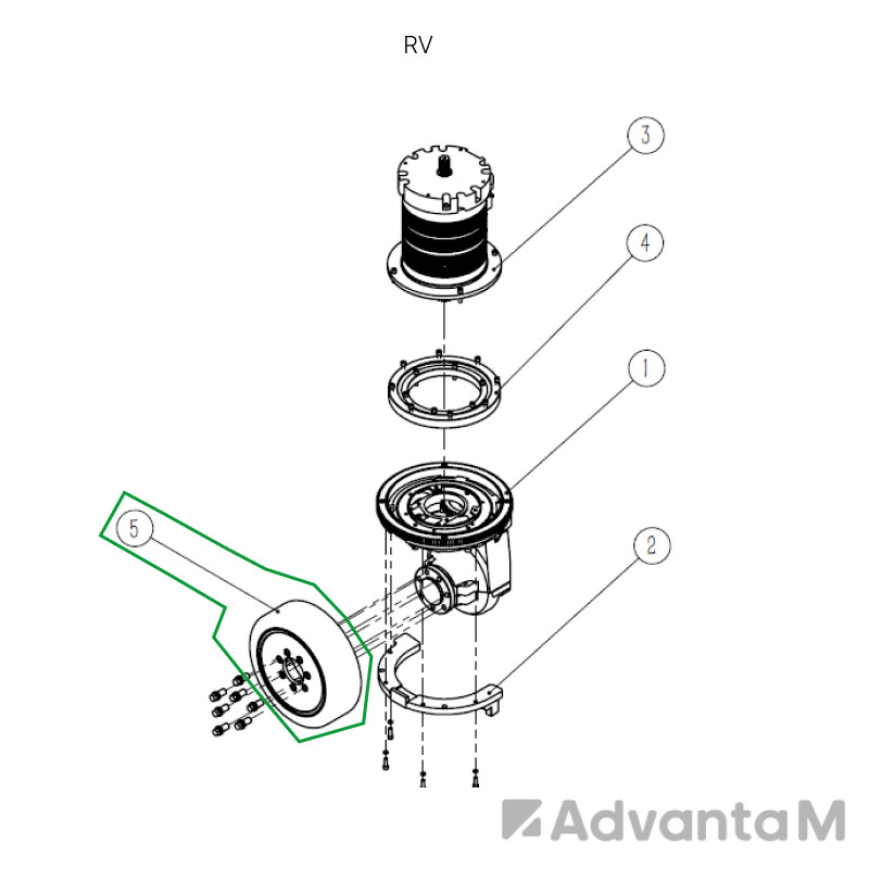1 - Ведущее колесо ричтрака RV, 343х120 мм, PU 