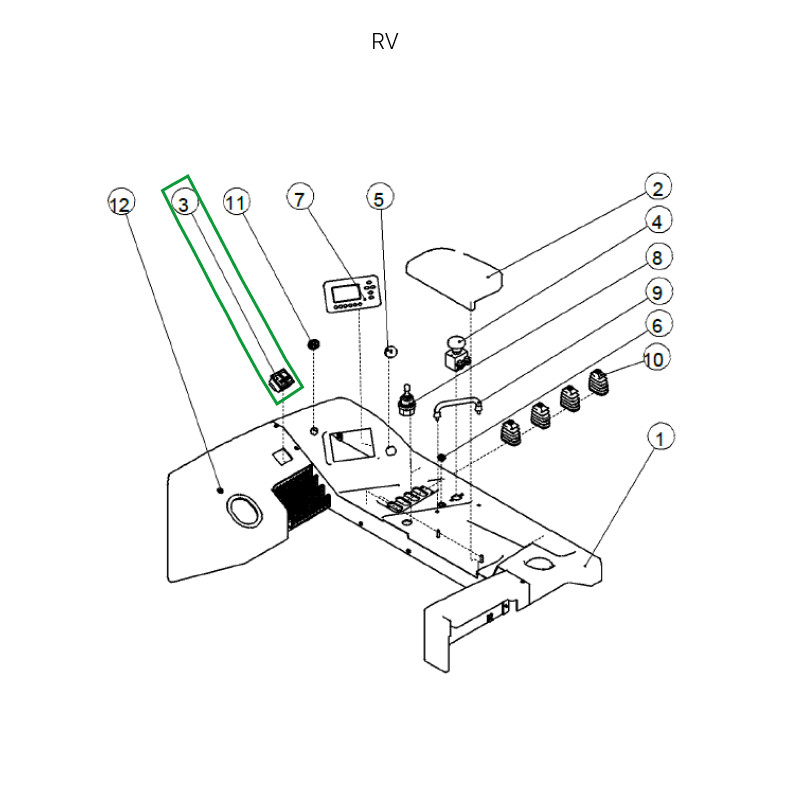 1 - Переключатель стояночного тормоза для ричтрака RV (24V) 