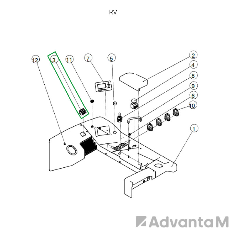 1 - Переключатель стояночного тормоза для ричтрака RV (24V) 
