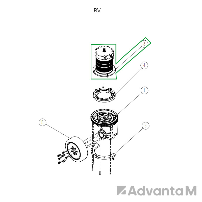 1 - Электродвигатель привода ведущего колеса для ричтрака RV (48V/6,5 кВт/АС)
