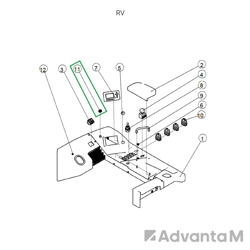 1 - Замок зажигания с ключом для ричтрака RV (24V)