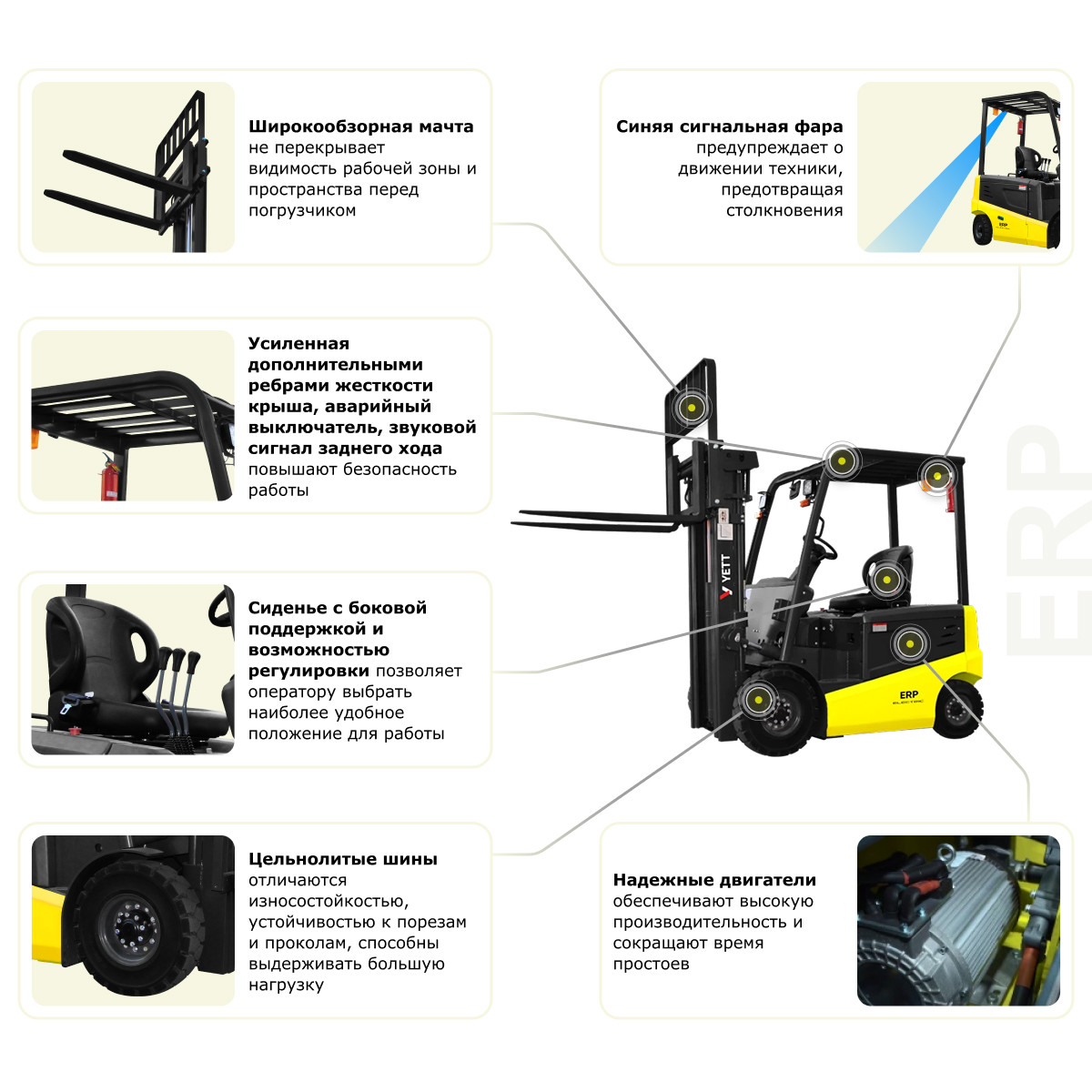 6 - Электрический погрузчик YETT ERP25-M300-3W