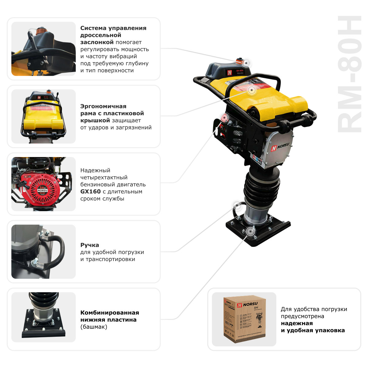6 - Вибротрамбовка ручная бензиновая NORSU RM-80H