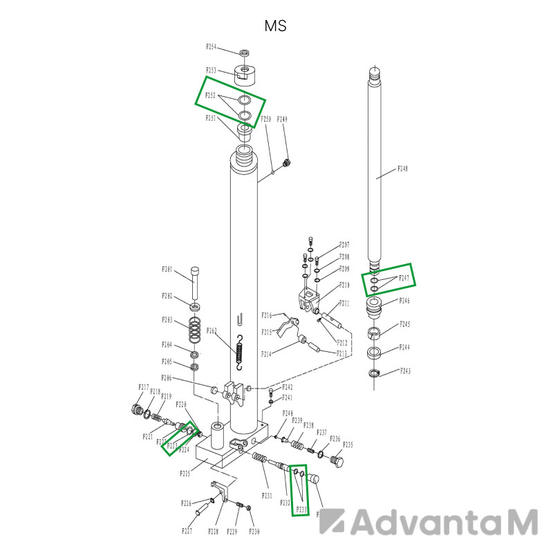 1 - Ремкомплект гидроузла для MS1516