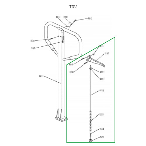 1 - Тяга цепная в сборе для ручки TRV 