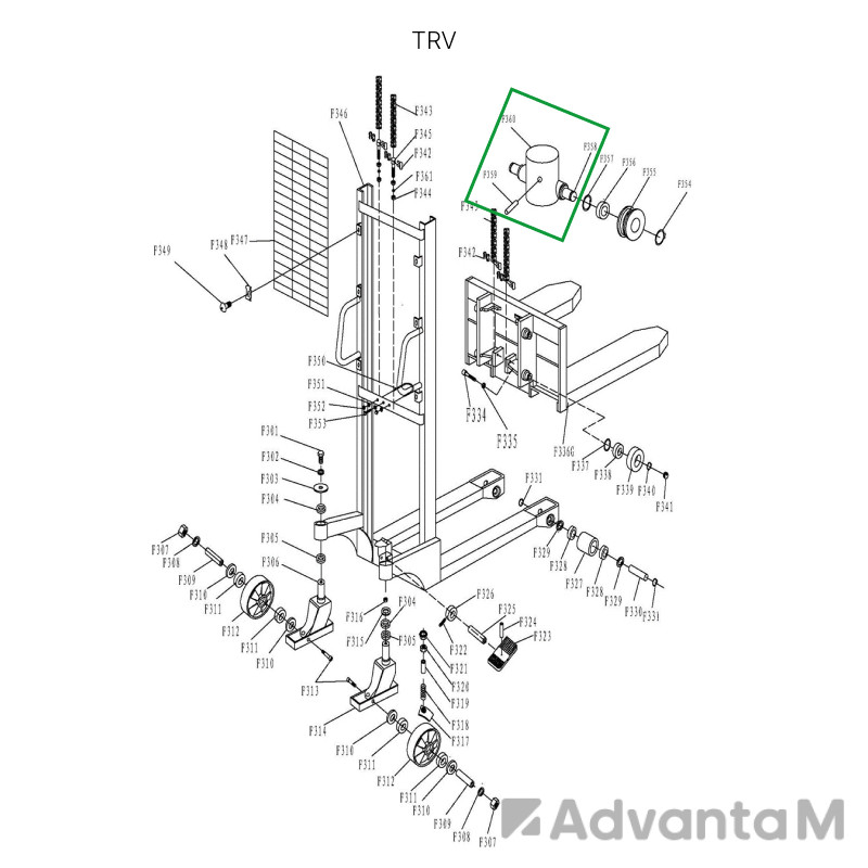 1 - Крестовина гидроузла в сборе для TRV1530