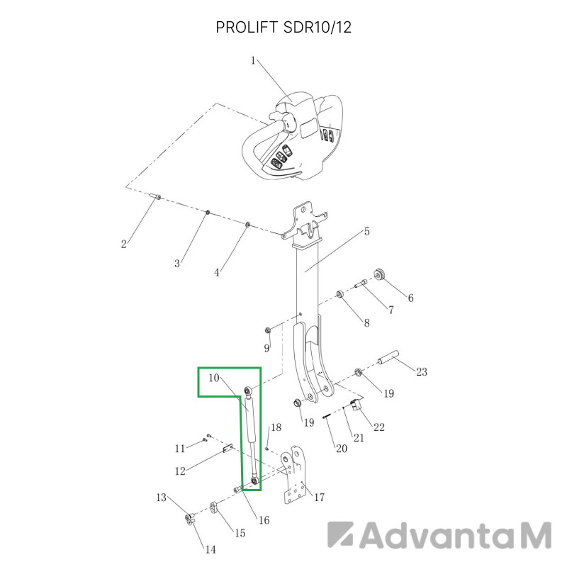 1 - Амортизатор ручки для штабелеров SDR 1-1,2 т, SDR1635