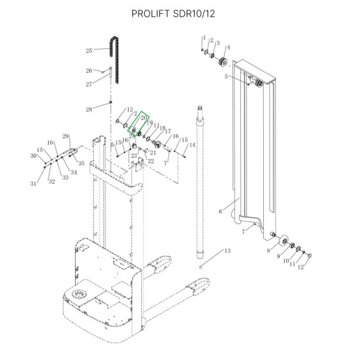 1 - Ролик мачты для штабелеров SDR 1-1,2 т, SDR1635 