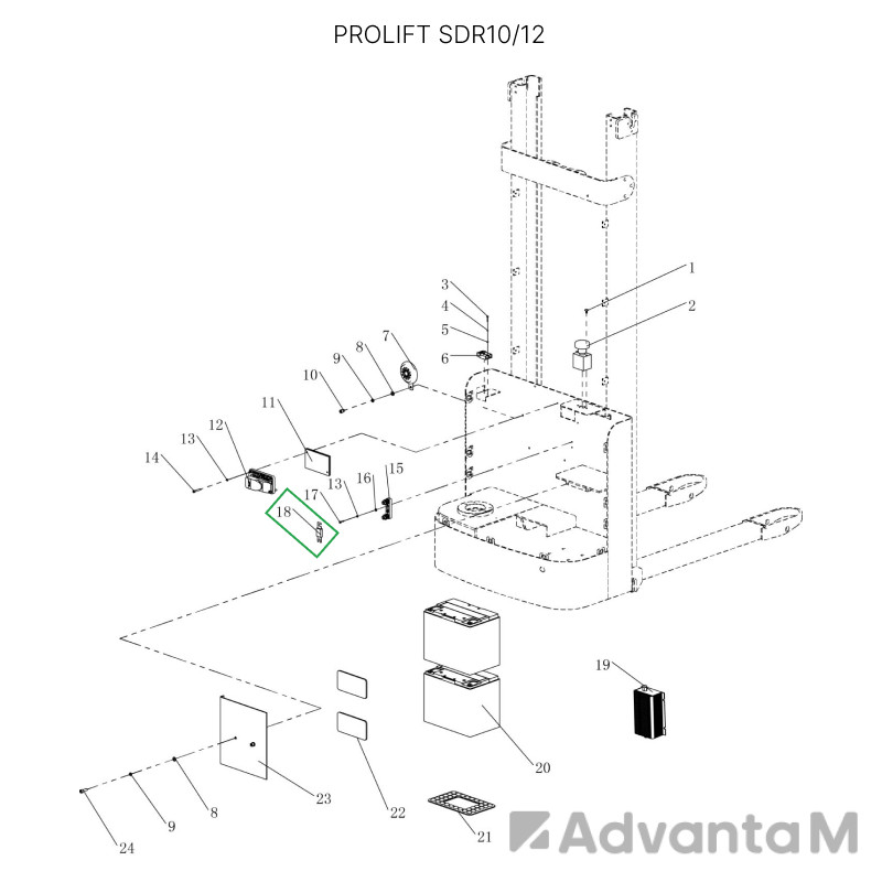 1 - Предохранитель для штабелеров SDR1536/1545S/1645/1656/2036/2045, SDK