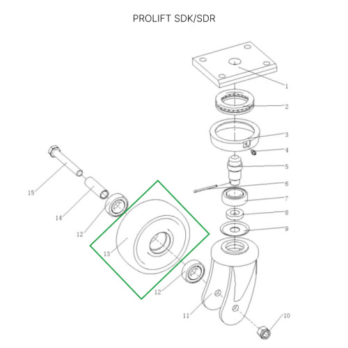 1 - Опорное колесо для штабелеров SDR1536/1545S/1645/1656/2036/2045, SDK 