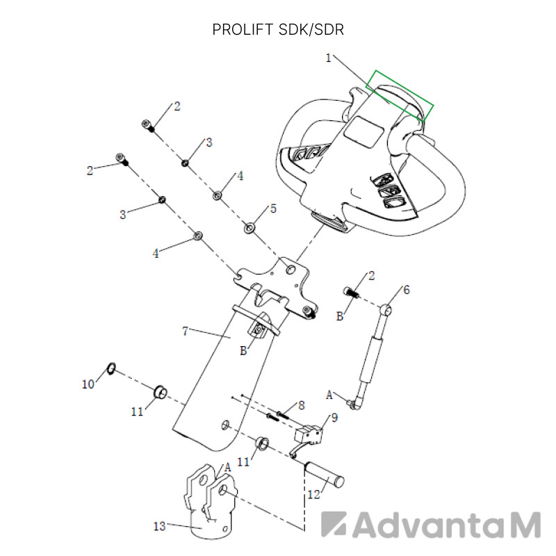 Кнопка реверса для штабелеров SDR 1533/1536/1545S/1645/1656/2036/2045, SDK  - 2