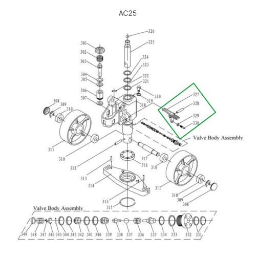 1 - Коромысло спуска для гидравлических тележек AC25 