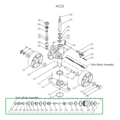 1 - Неразборный клапан для гидравлических тележек AC25 