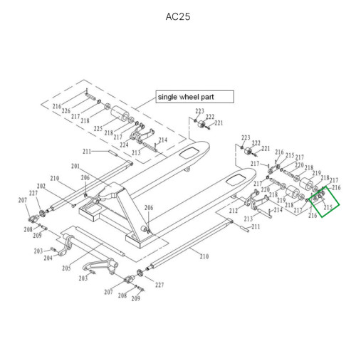 1 - Соединительная пластина подвильных роликов гидравлических тележек AC25 